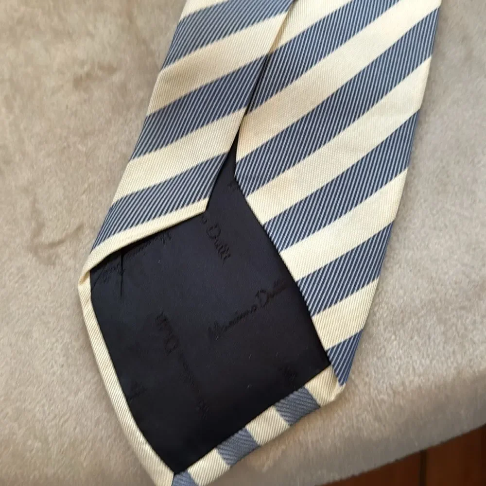 *Massimo Dutti* Coastal Striped Blue and Cream Gentleman’s Tie